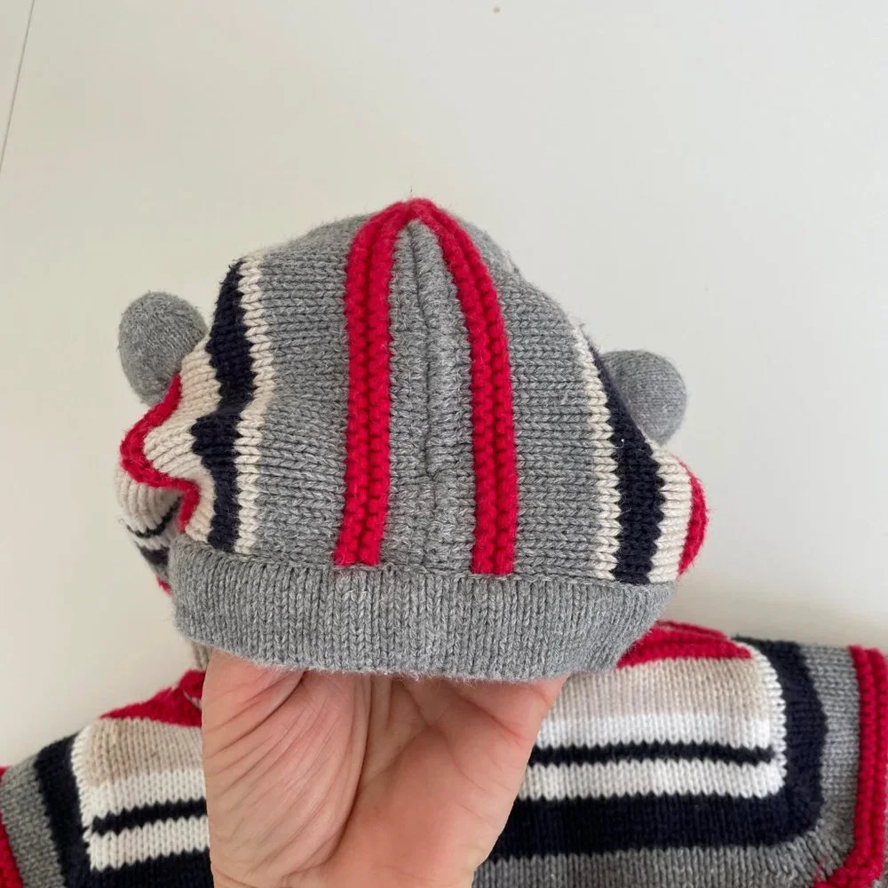 Kitestrings Bib Overalls & Sweater Cotton Animal Ear Striped Set - Picture 9 of 16